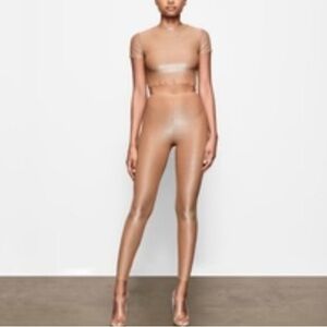 Skims Shimmer Crop Top and Leggings Set